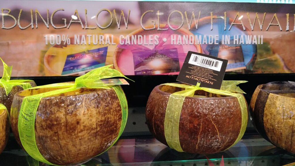 ココナッツシェルのキャンドル