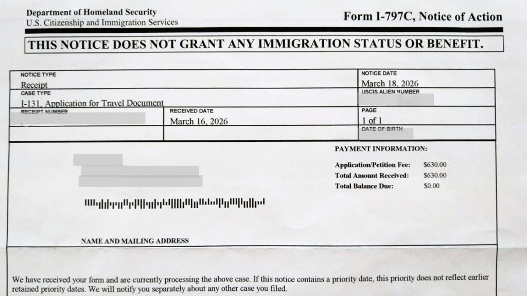 「Form I-797C, Notice of Action」
